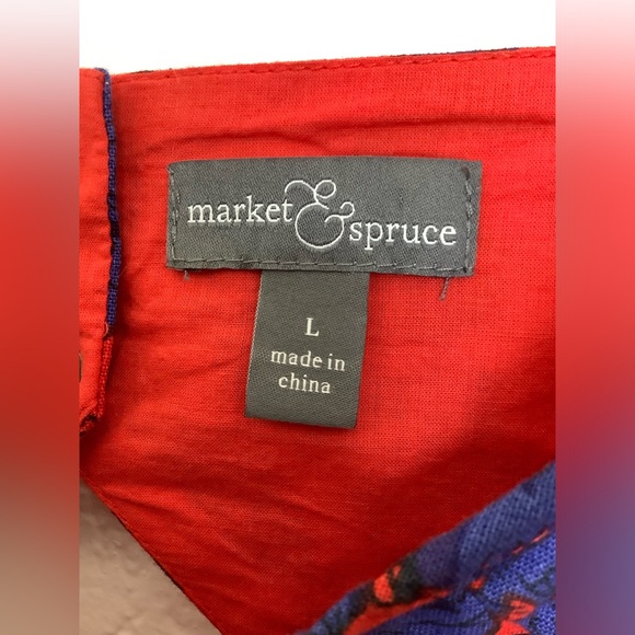 MARKET & SPRUCE Crissie Scallop Detail Linen Blend Dress - Size Large - Picture 10 of 10